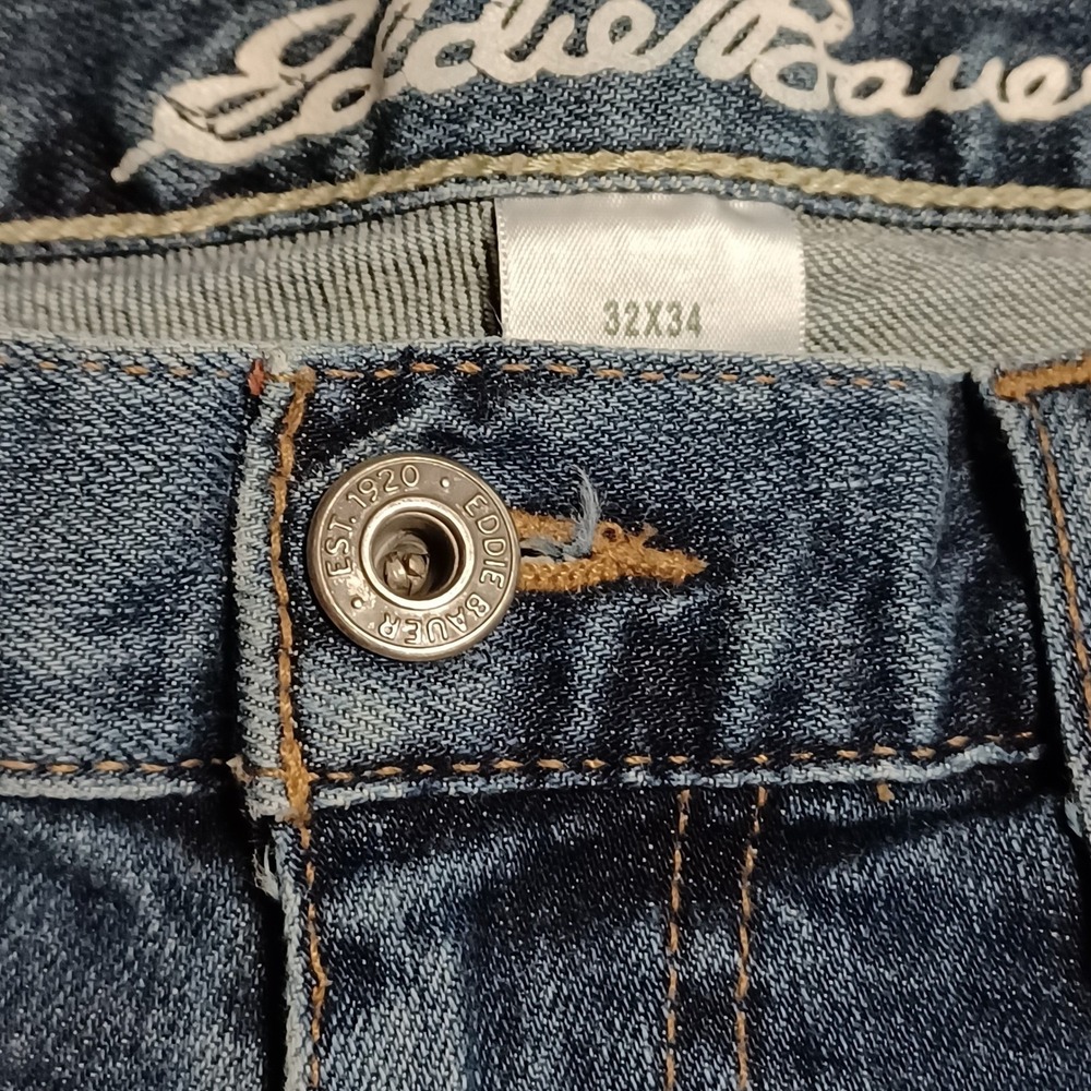Eddie Bauer Mens Slim Fit‎ Jeans 32x34 Blue Denim Stretch 11107973 SS21 - Picture 2 of 10